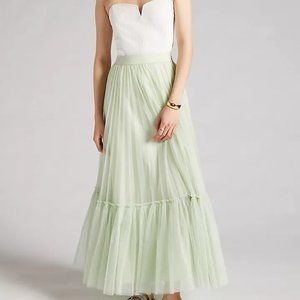 ANTHRO Flounce Tulle Maxi Skirt Geisha Designs